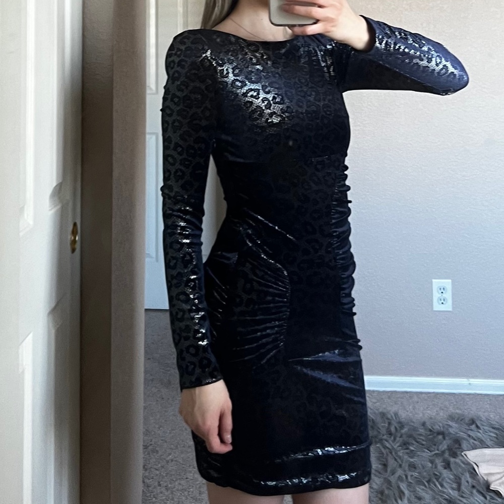 Kardashian Bebe Velvet Snake Dress